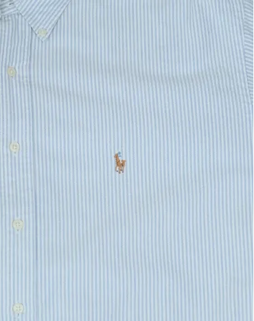 CAMISA RALPH LAUREN HOMBRE AZUL CELESTE RAYAS BLANCAS