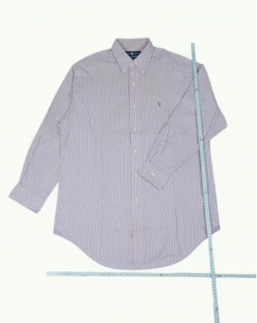 CAMISA RALPH LAUREN HOMBRE ROSA CLARO RAYAS AZULES