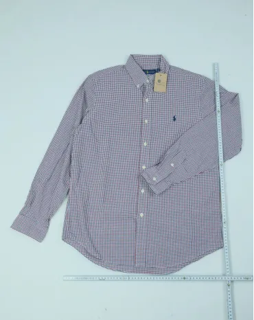 CAMISA RALPH LAUREN HOMBRE BLANCO CON CUADROS AZUL Y ROJO