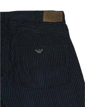 PANTALÓN VAQUERO ARMANI JEANS UNISEX NEGRO RAYAS BLANCAS