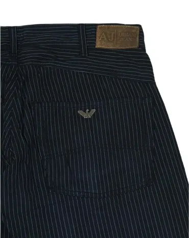 PANTALÓN VAQUERO ARMANI JEANS UNISEX NEGRO RAYAS BLANCAS