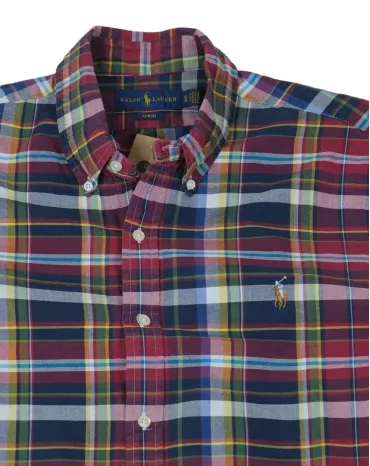 CAMISA RALPH LAUREN HOMBRE ROJO Y AZUL MARINO