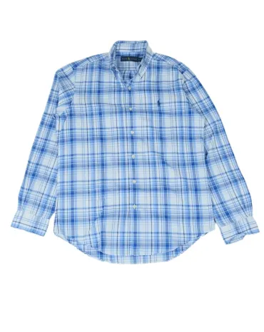 CAMISA RALPH LAUREN HOMBRE AZUL Y BLANCO