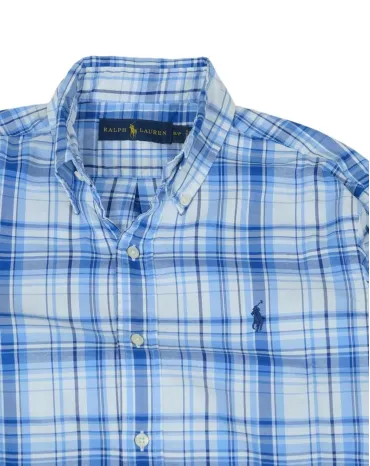 CAMISA RALPH LAUREN HOMBRE AZUL Y BLANCO
