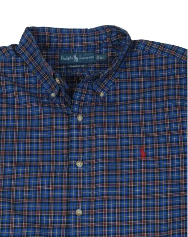 CAMISA RALPH LAUREN HOMBRE AZUL A CUADROS