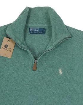 SUDADERA MEDIA CREMALLERA POLO RALPH LAUREN HOMBRE VERDE SALVIA