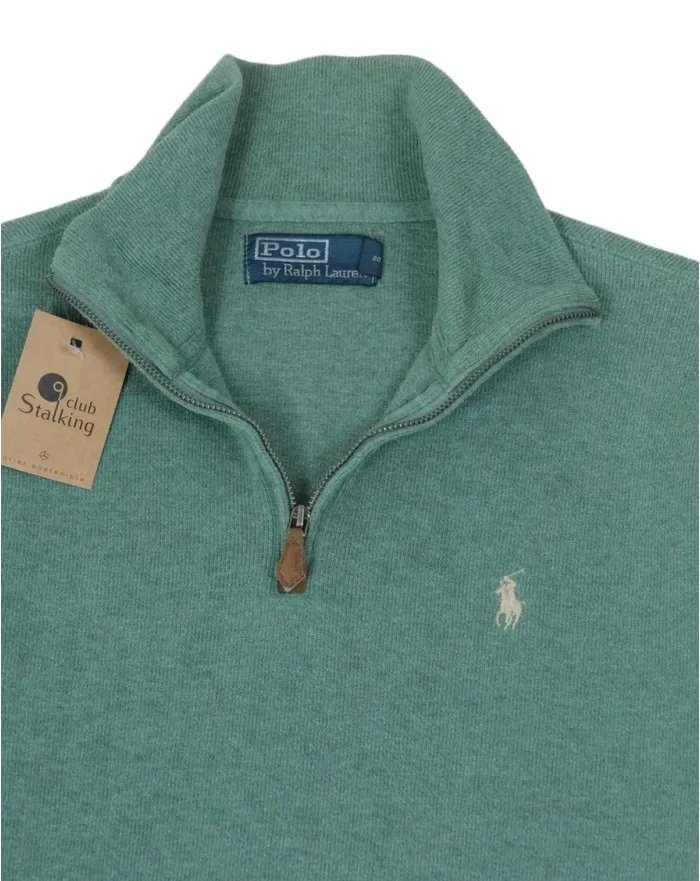 SUDADERA MEDIA CREMALLERA POLO RALPH LAUREN HOMBRE VERDE SALVIA