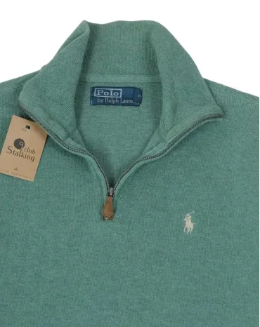 SUDADERA MEDIA CREMALLERA POLO RALPH LAUREN HOMBRE VERDE SALVIA