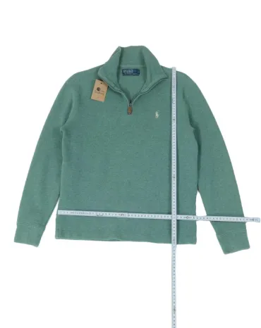 SUDADERA MEDIA CREMALLERA POLO RALPH LAUREN HOMBRE VERDE SALVIA