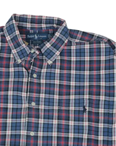 CAMISA RALPH LAUREN HOMBRE AZUL MARINO Y ROJO A CUADROS