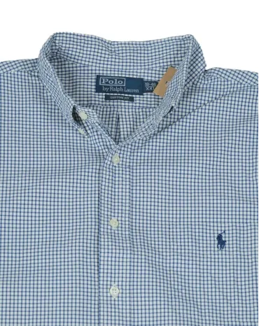 CAMISA POLO RALPH LAUREN HOMBRE BLANCO Y AZUL