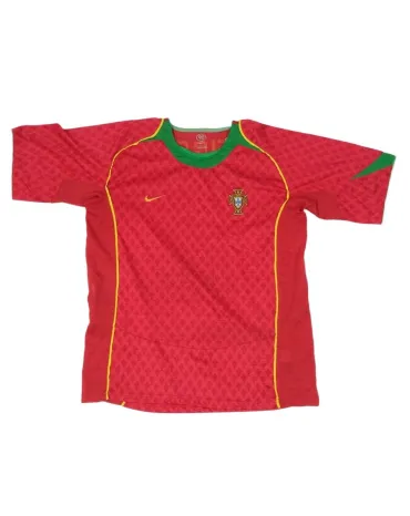 CAMISETA FÚTBOL PORTUGAL 2004-2005 NIKE ROJO Y VERDE