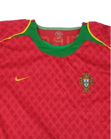 CAMISETA FÚTBOL PORTUGAL 2004-2005 NIKE ROJO Y VERDE