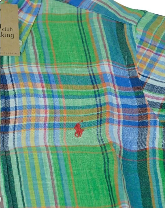 CAMISA POLO RALPH LAUREN HOMBRE VERDE MULTICOLOR