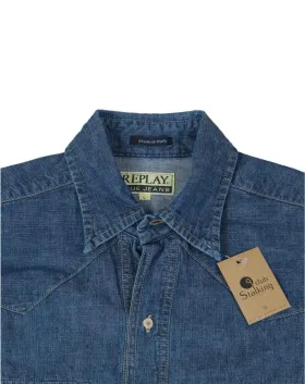 CAMISA VAQUERA REPLAY HOMBRE AZUL VAQUERO