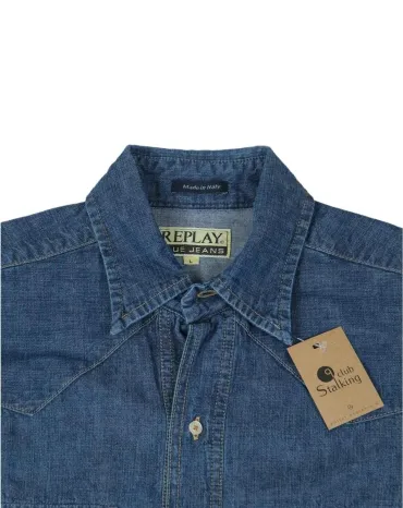 CAMISA VAQUERA REPLAY HOMBRE AZUL VAQUERO