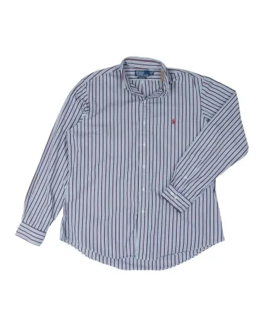 CAMISA POLO RALPH LAUREN HOMBRE BLANCO RAYAS AZUL MARINO Y BURDEOS