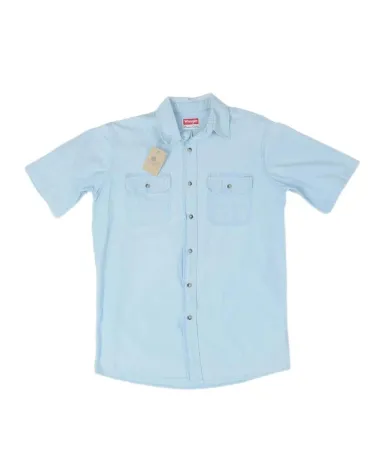 CAMISA VAQUERA MANGA CORTA WRANGLER HOMBRE AZUL CLARO