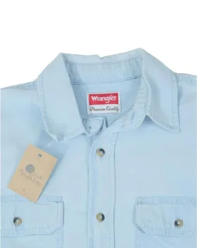 CAMISA VAQUERA MANGA CORTA WRANGLER HOMBRE AZUL CLARO