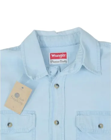 CAMISA VAQUERA MANGA CORTA WRANGLER HOMBRE AZUL CLARO