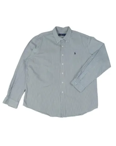 CAMISA RALPH LAUREN HOMBRE BLANCA RAYAS AZUL MARINO
