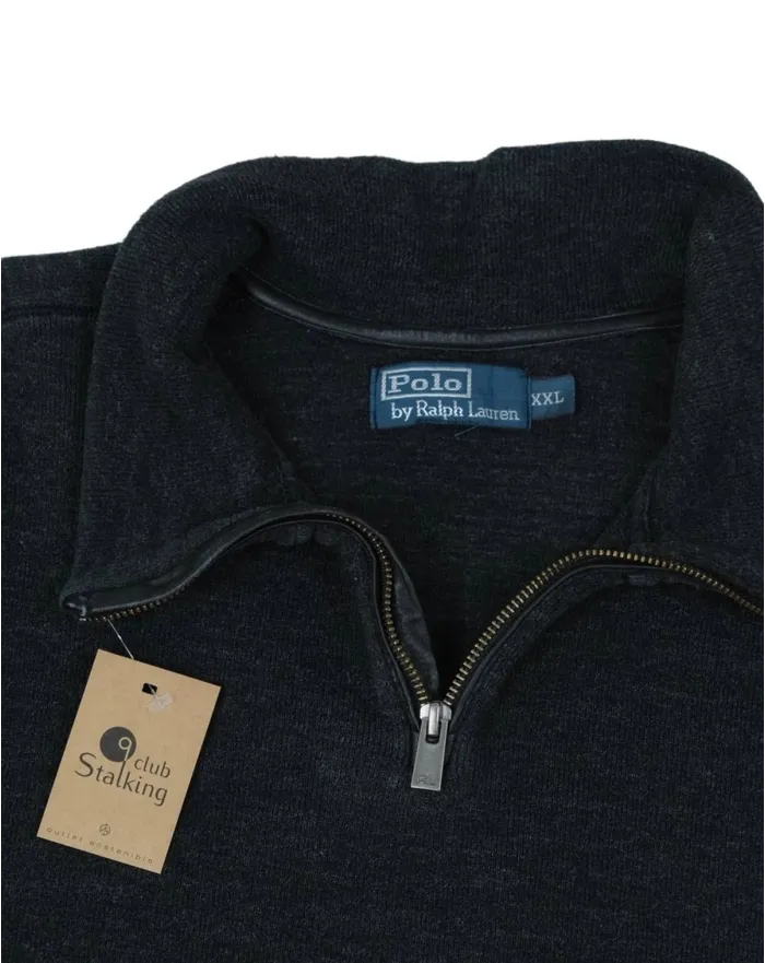 SUDADERA CUELLO ALTO CON CREMALLERA POLO RALPH LAUREN HOMBRE GRIS ANTRACITA