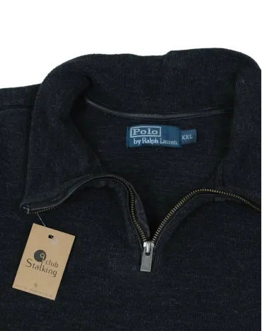 SUDADERA CUELLO ALTO CON CREMALLERA POLO RALPH LAUREN HOMBRE GRIS ANTRACITA