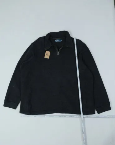 SUDADERA CUELLO ALTO CON CREMALLERA POLO RALPH LAUREN HOMBRE GRIS ANTRACITA