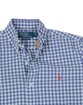 CAMISA MANGA CORTA POLO RALPH LAUREN HOMBRE AZUL Y BLANCO