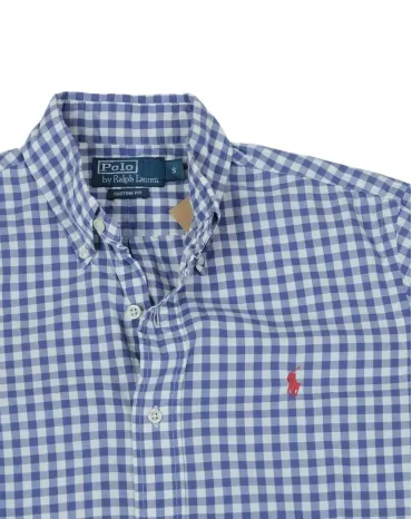 CAMISA MANGA CORTA POLO RALPH LAUREN HOMBRE AZUL Y BLANCO