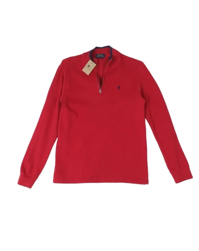 JERSEY CUELLO ALTO CON CREMALLERA POLO RALPH LAUREN HOMBRE ROJO