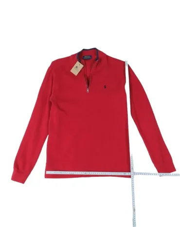 JERSEY CUELLO ALTO CON CREMALLERA POLO RALPH LAUREN HOMBRE ROJO