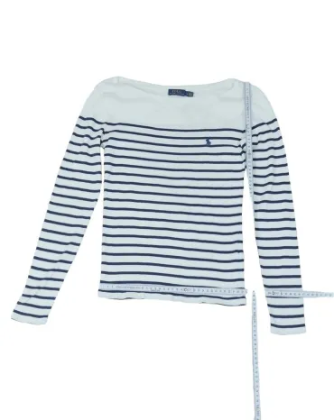 CAMISETA DE RAYAS POLO RALPH LAUREN MUJER BLANCO Y AZUL MARINO