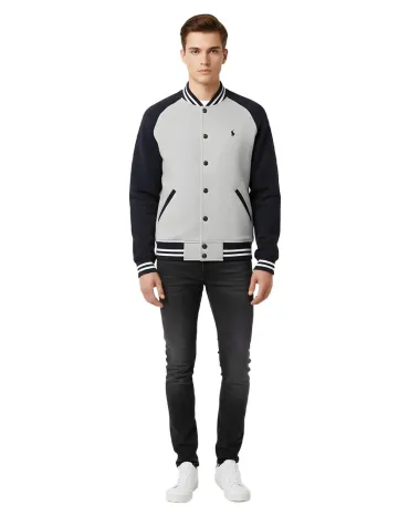 CAZADORA BOMBER POLO RALPH LAUREN HOMBRE GRIS Y AZUL MARINO