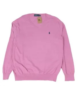 JERSEY CUELLO EN V POLO RALPH LAUREN HOMBRE ROSA