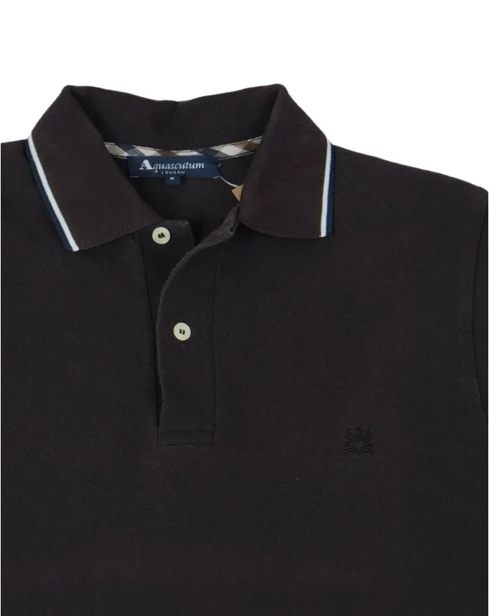 POLO AQUASCUTUM HOMBRE MARRÓN OSCURO