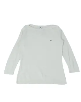 JERSEY DE PUNTO LACOSTE MUJER BLANCO ROTO