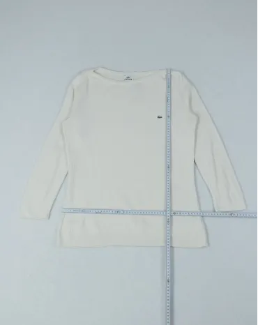 JERSEY DE PUNTO LACOSTE MUJER BLANCO ROTO