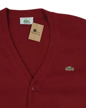 CARDIGAN LACOSTE UNISEX BURDEOS