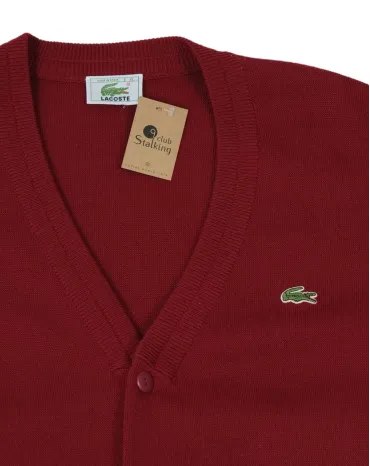CARDIGAN LACOSTE UNISEX BURDEOS