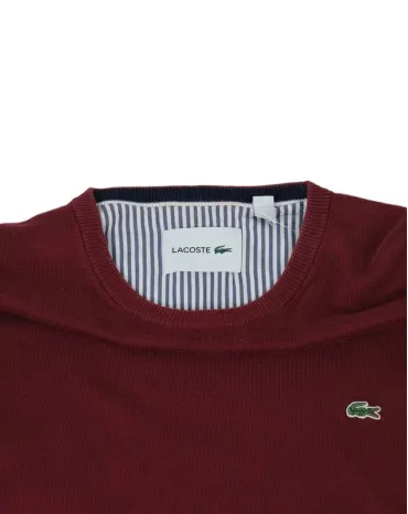 JERSEY LACOSTE HOMBRE GRANATE