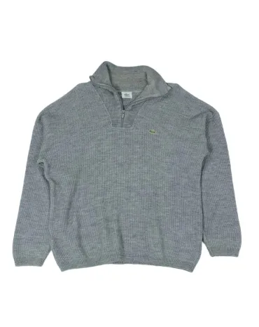 JERSEY CUELLO ALTO CON CREMALLERA LACOSTE HOMBRE GRIS