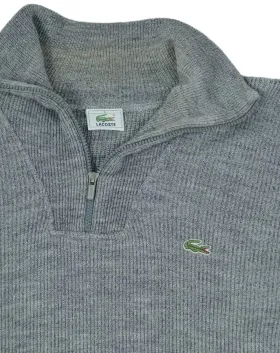 JERSEY CUELLO ALTO CON CREMALLERA LACOSTE HOMBRE GRIS
