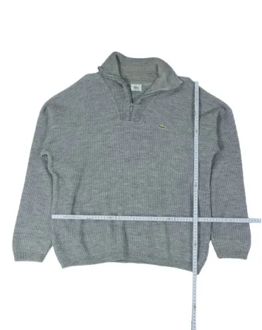 JERSEY CUELLO ALTO CON CREMALLERA LACOSTE HOMBRE GRIS