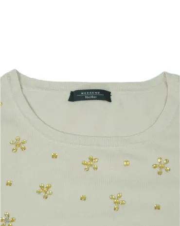 CAMISETA MAXMARA MANGA CORTA MUJER BEIGE