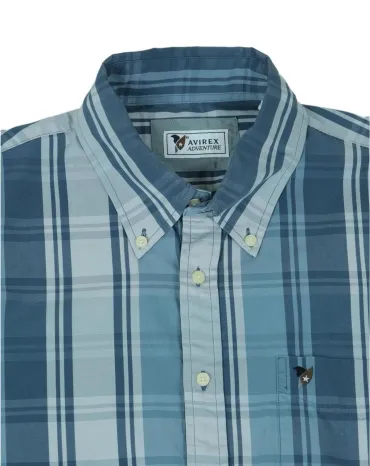 CAMISA AVIREX HOMBRE AZUL Y BLANCO