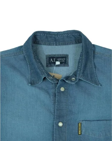 CAMISA VAQUERA ARMANI JEANS HOMBRE AZUL DENIM