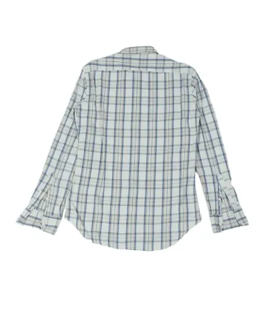CAMISA AVIREX HOMBRE BLANCA CUADROS AZUL Y BEIGE