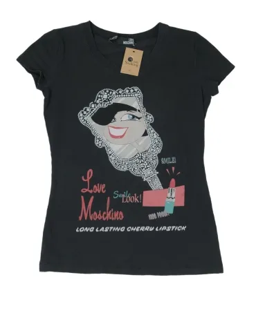 CAMISETA LOVE MOSCHINO MUJER NEGRO
