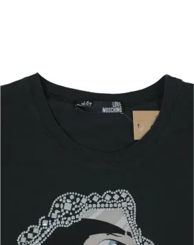 CAMISETA LOVE MOSCHINO MUJER NEGRO